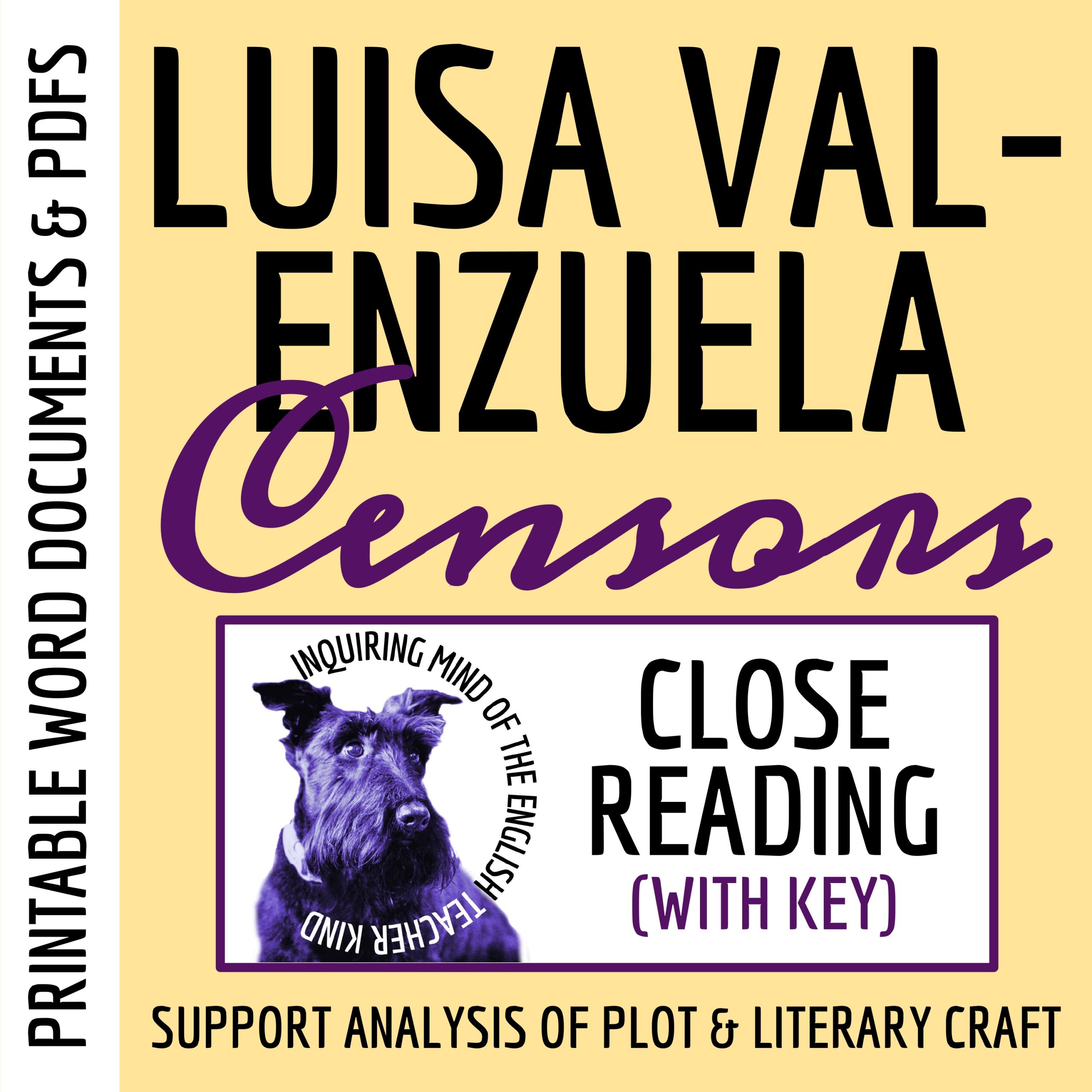 "The Censors" by Luisa Valenzuela Literary Analysis Worksheet | Satire Activity