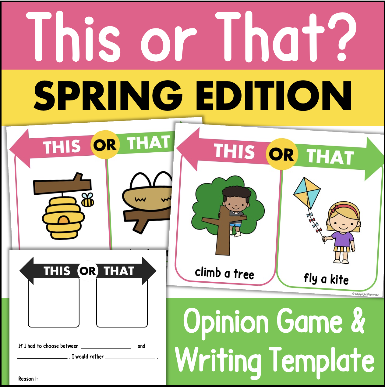 This or That SPRING Edition Would You Rather Slides & Opinion Writing Worksheets