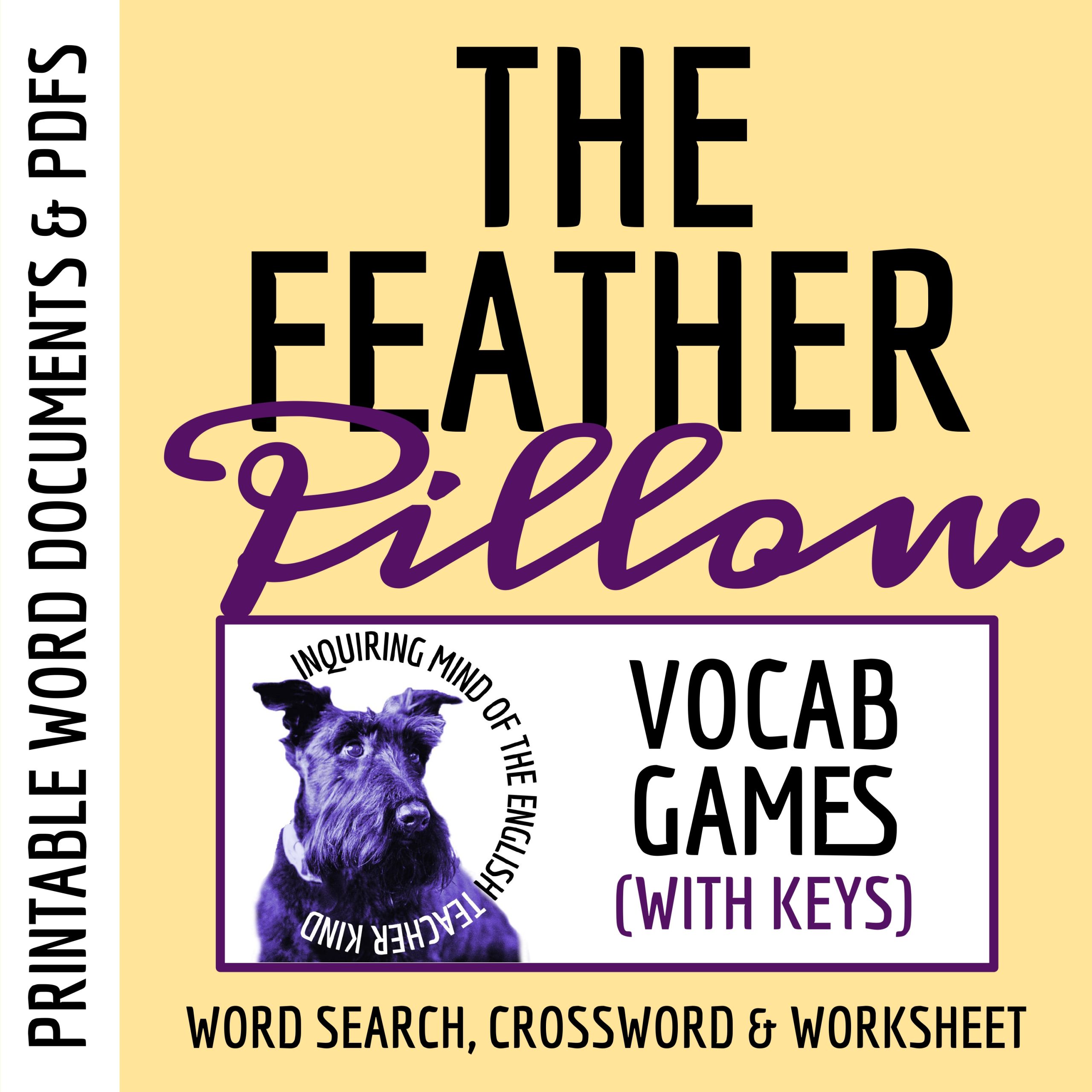 "The Feather Pillow" by Horacio Quiroga Vocabulary Activities | Crossword Puzzle | Word Search