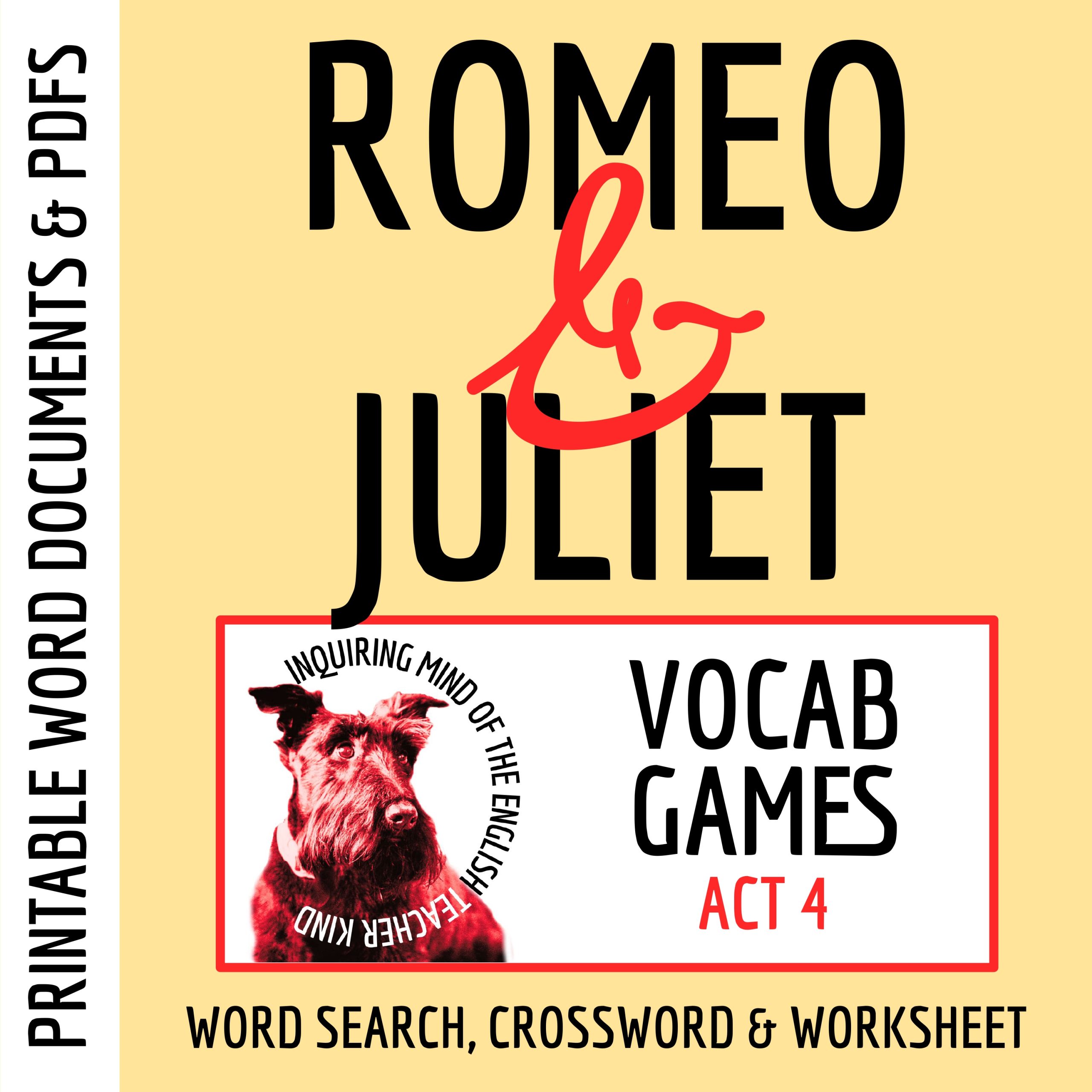 Shakespeare's Romeo and Juliet Act 4 Vocabulary Activities for High School