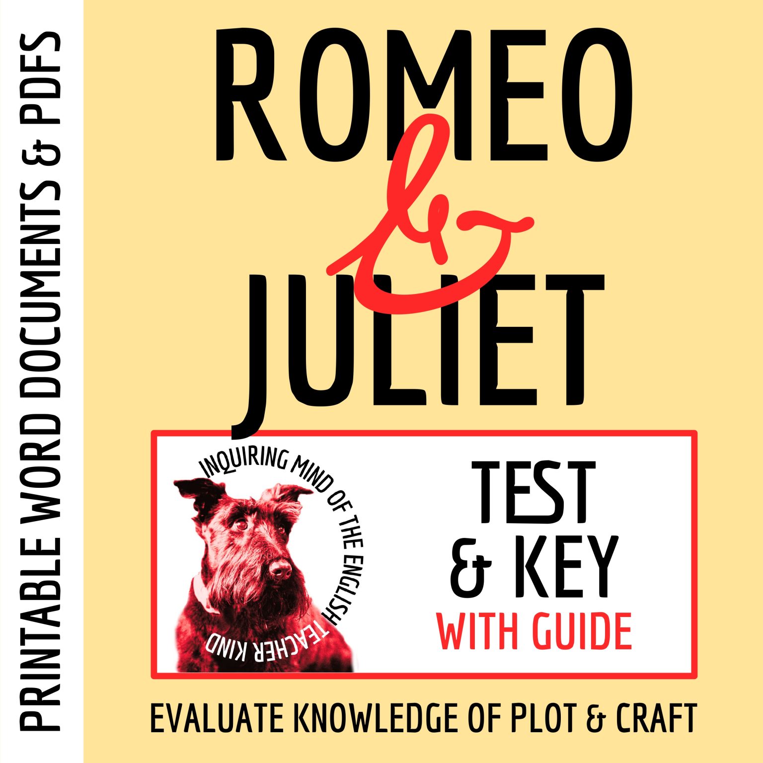 Romeo and Juliet Test and Answer Key with Study Guide for High School ...