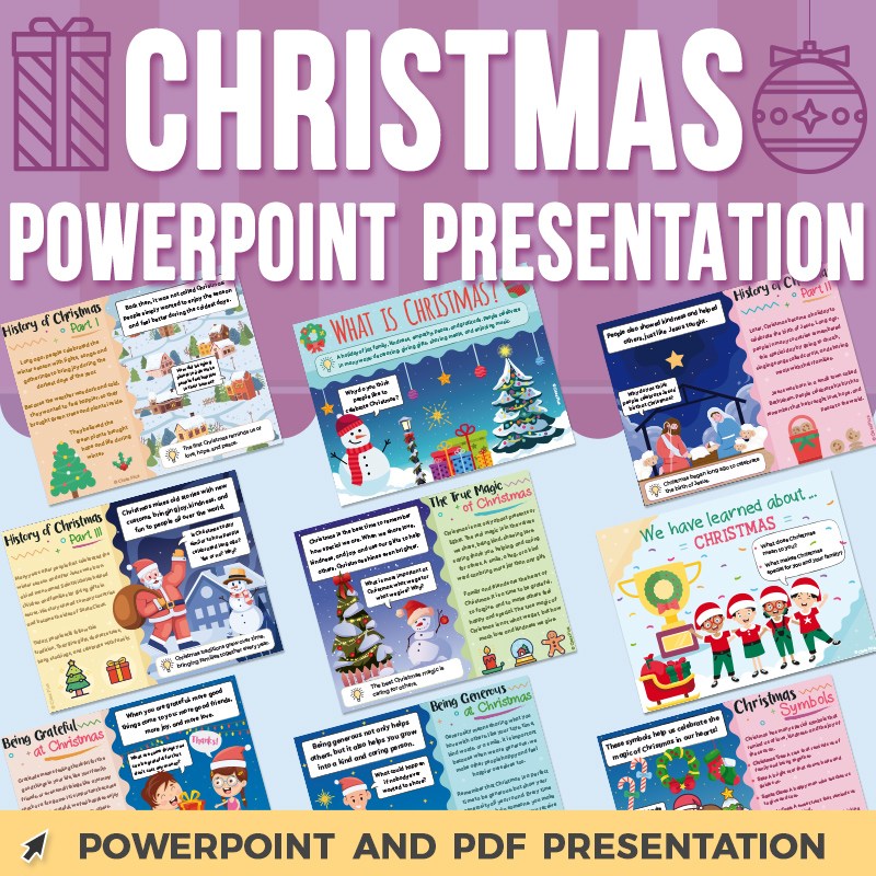 Christmas PowerPoint Google Slides History Values Reflection 1st-3rd SEL