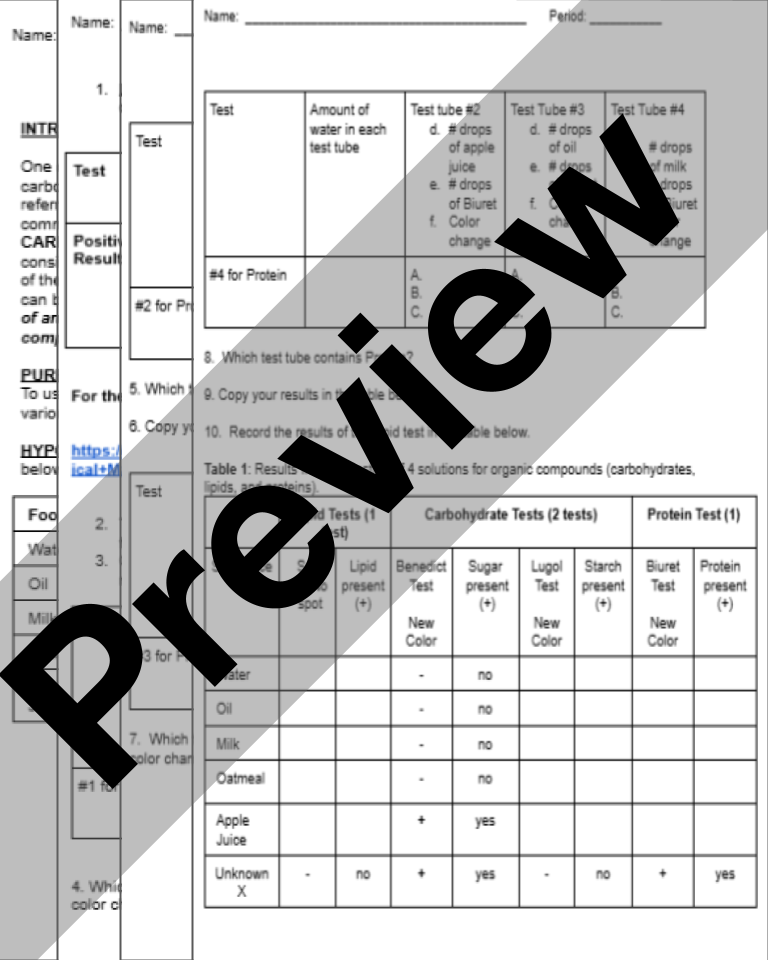 Macromolecules Alternative VIRTUAL Lab