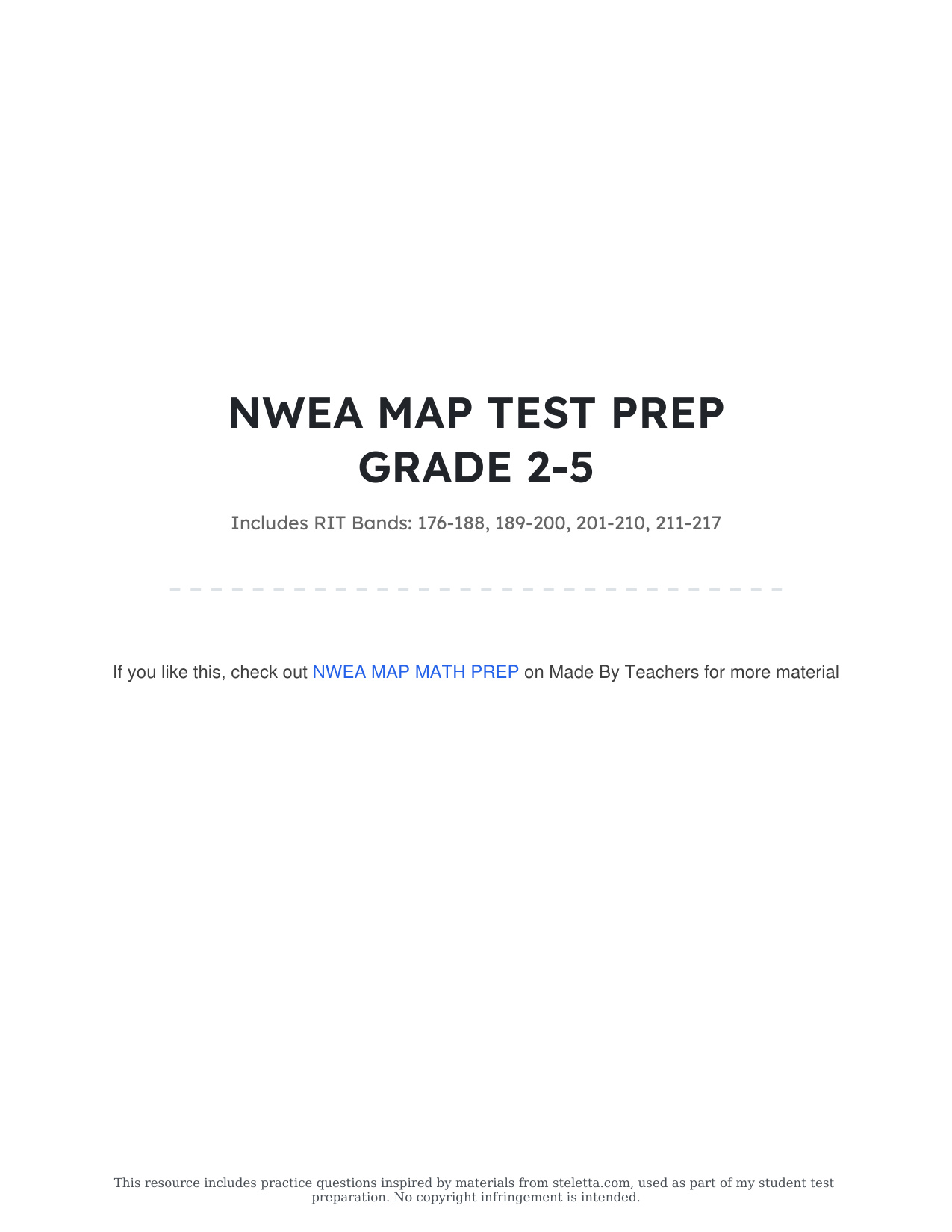 NWEA MAP MATH TEST PREP GRADE 2-5 | RIT: 176-188, 189-200, 201-210, 211-217