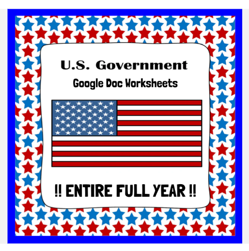 Government FULL YEAR Google Doc Worksheets