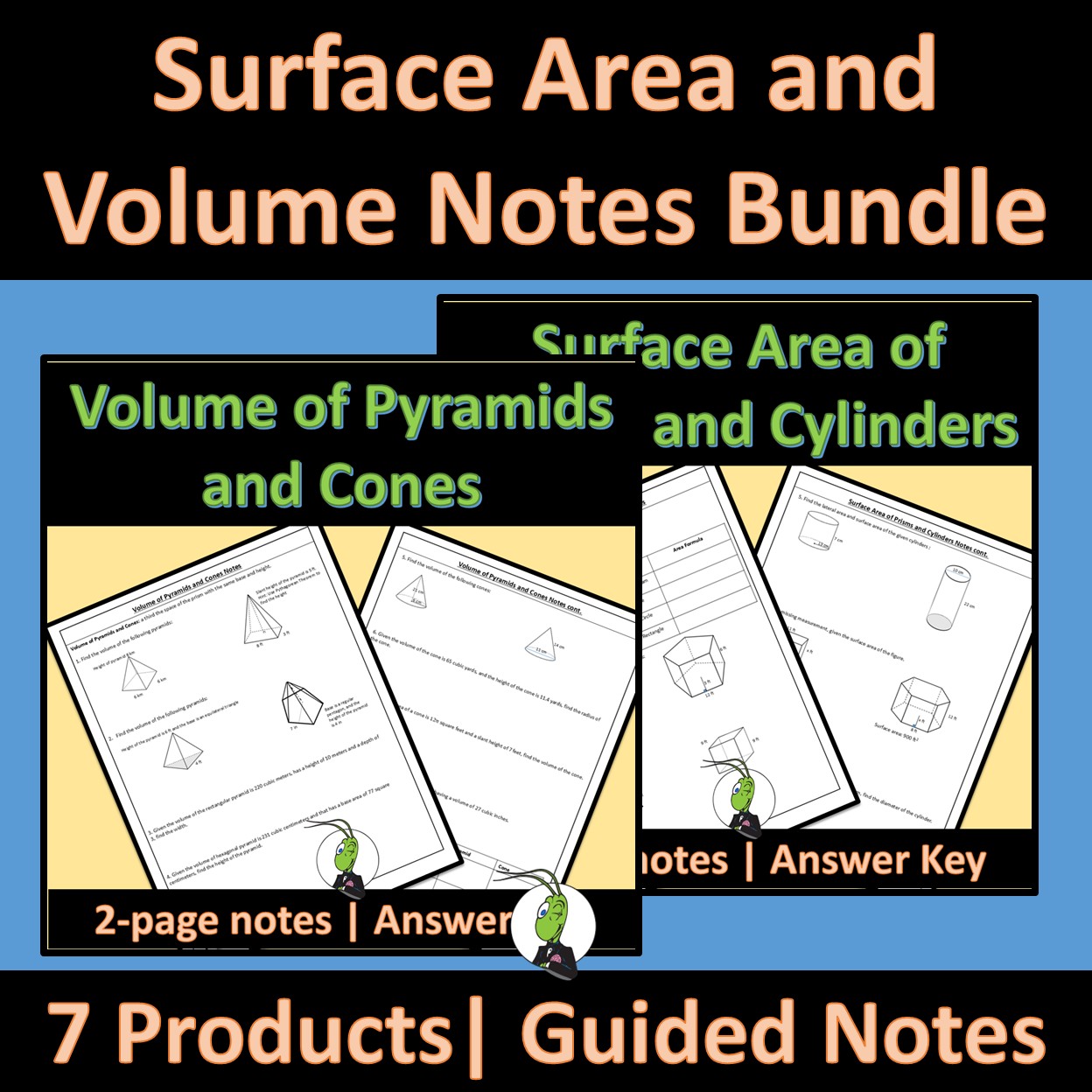 Surface Area and Volume Guided Notes for Geometry Unit 12