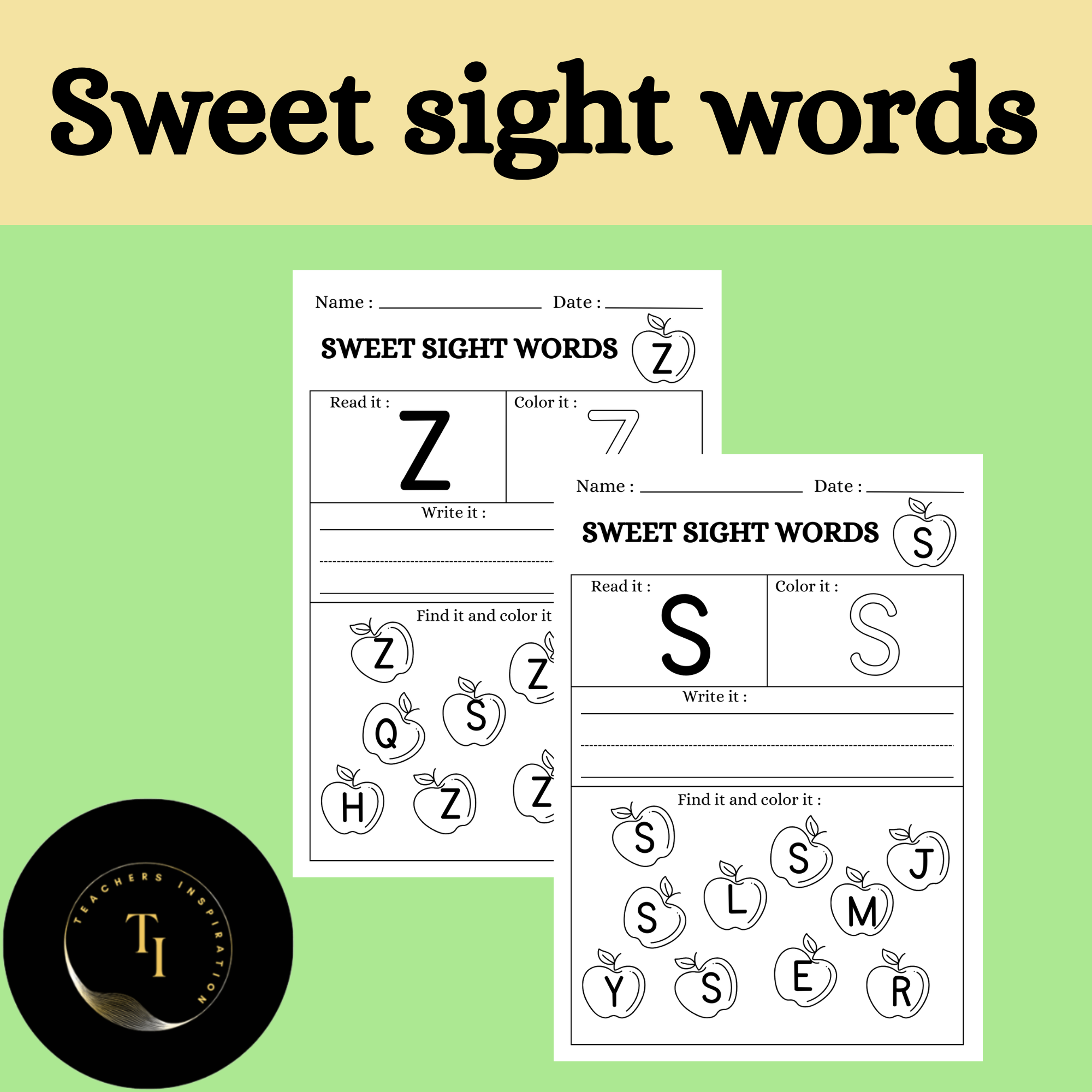 Sweet sight words