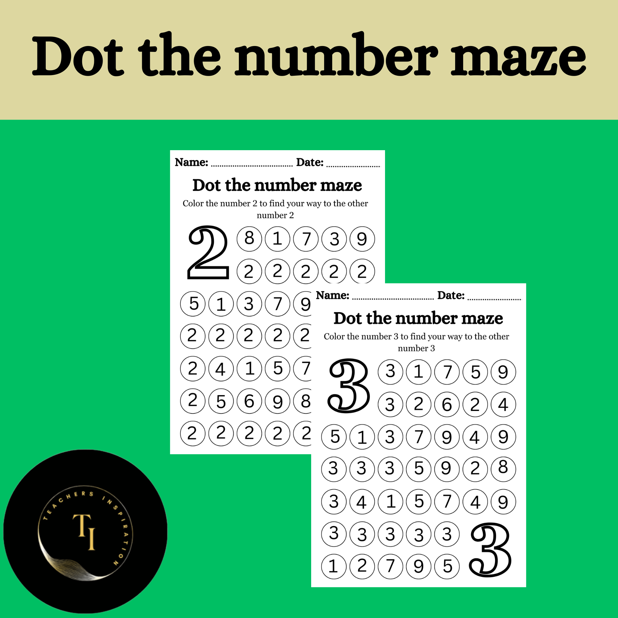 Dot the number maze