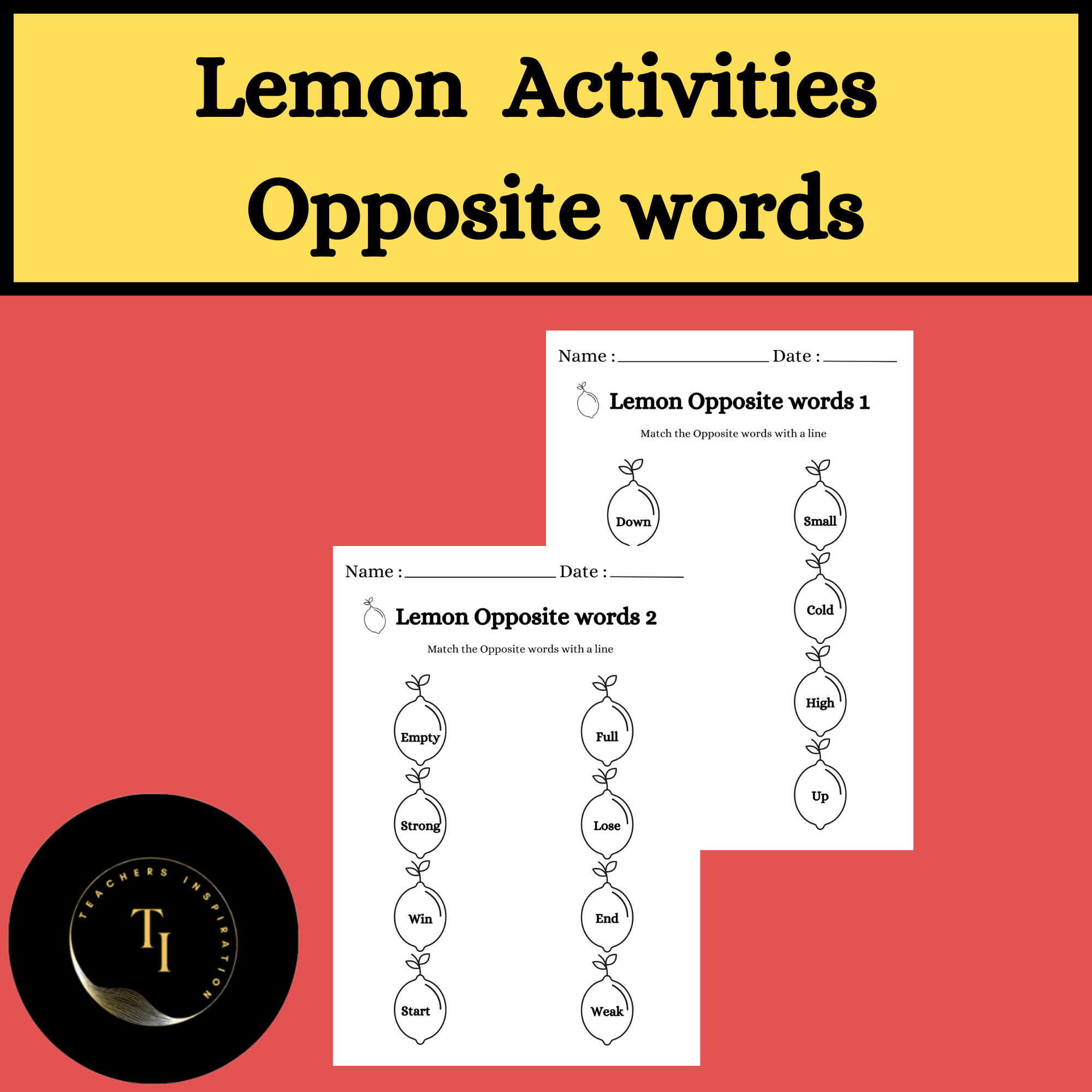 Lemon Activities - opposite words