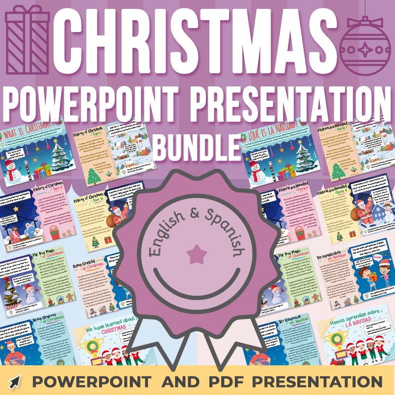 Christmas PowerPoint Google Slides History Values Reflection 1st-3rd SEL BUNDLE