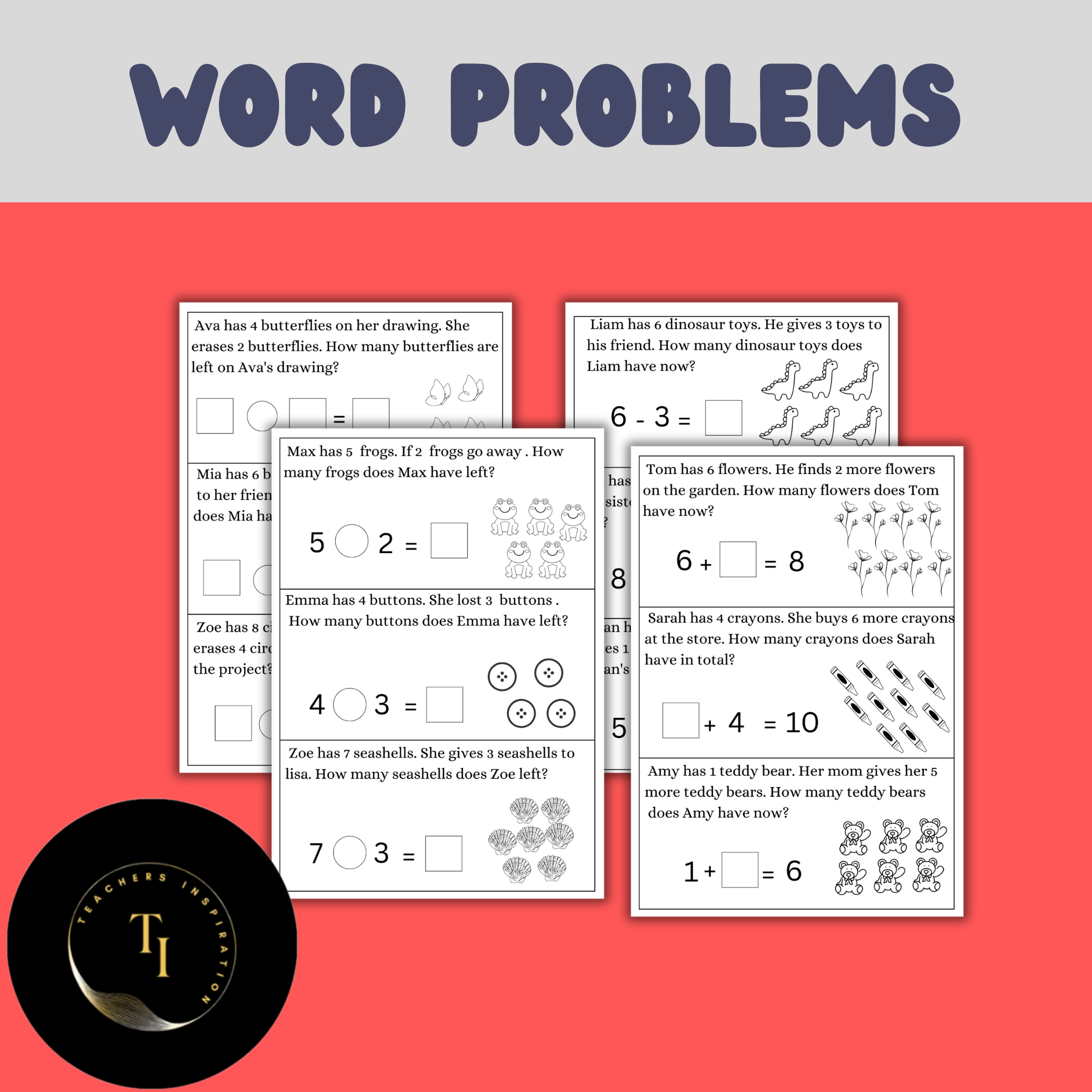 Word Problems -Addition and Subtraction to 10