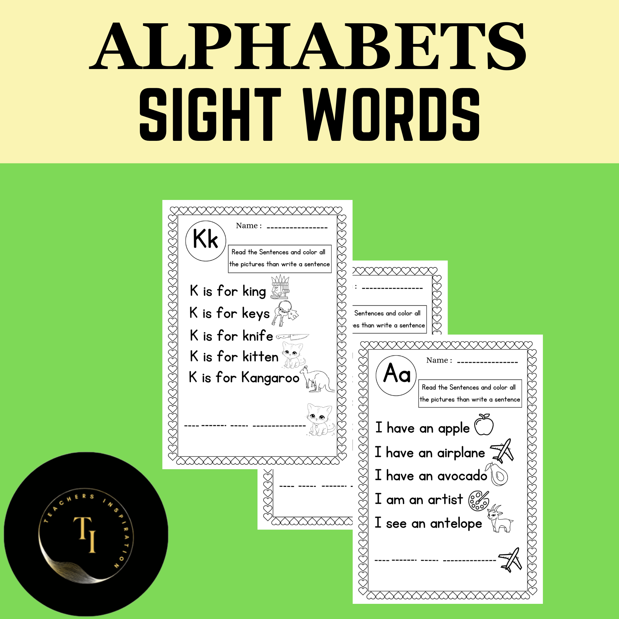 ALPHABETS SIGHT WORDS