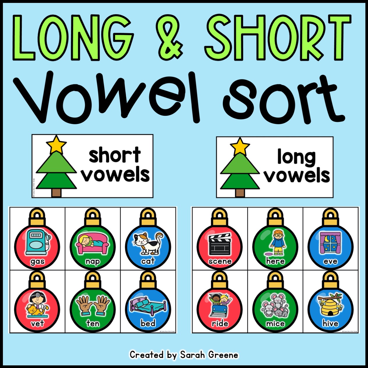 Christmas Long and Short Vowel Sort