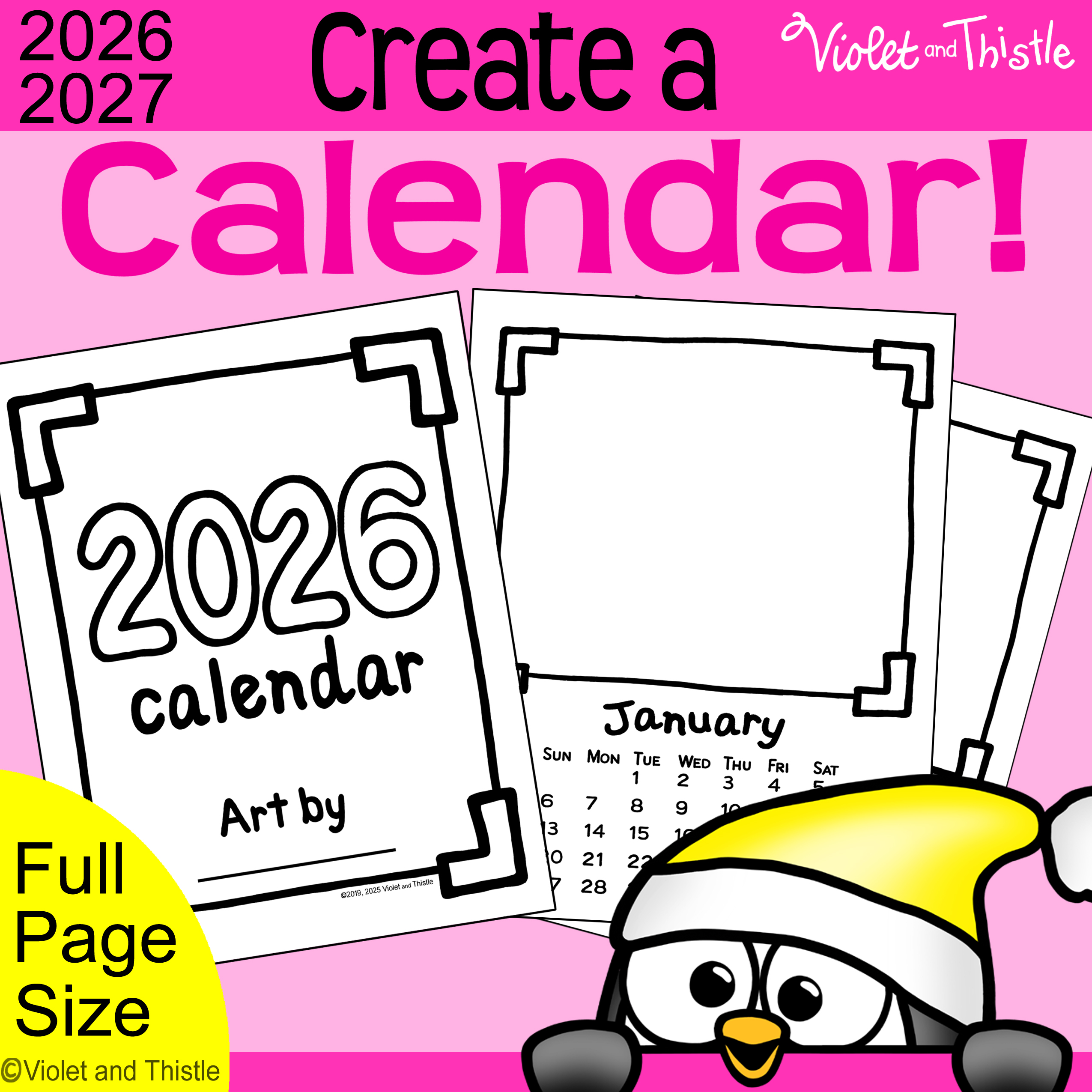 2026 and 2027 Calendar Parent Christmas Gift for Parents Student Gift Calendar Activity Template B