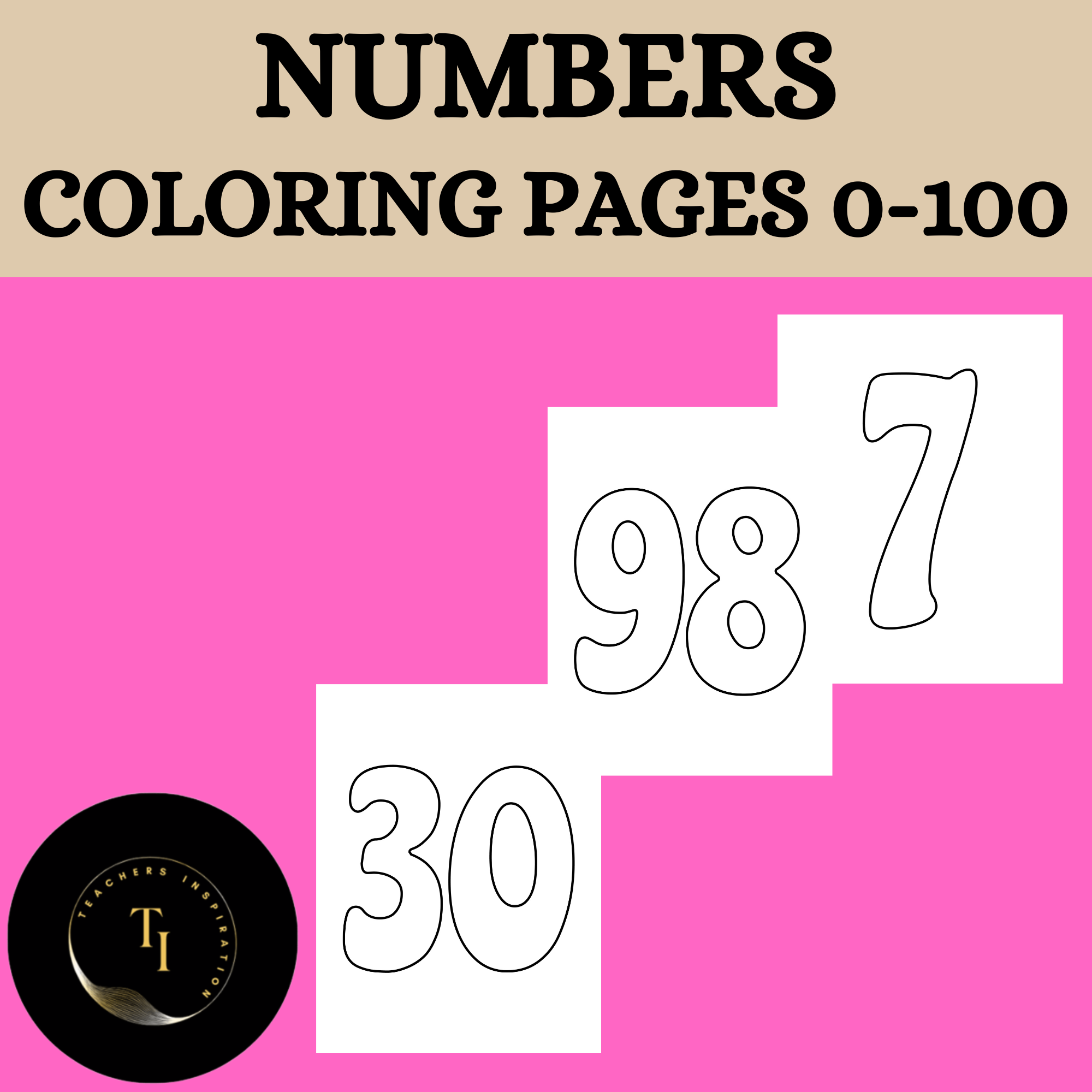 NUMBERS COLORING PAGES (0 to100)