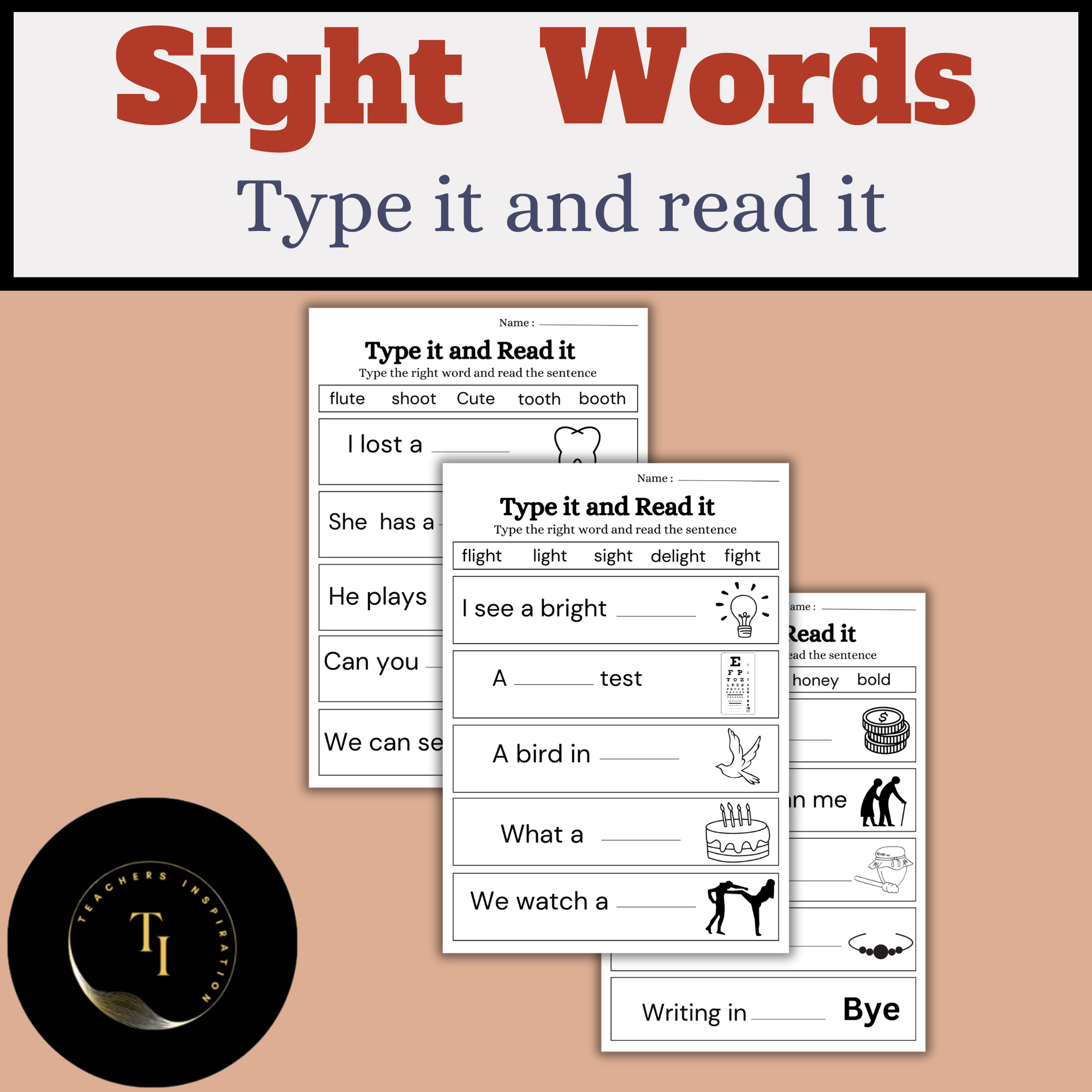 Sight Words - type it and read it