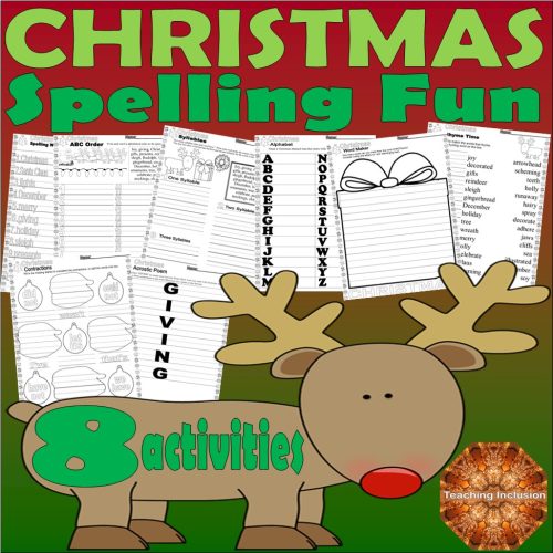 Christmas Spelling Poem Writing Rhyming Syllables Worksheets NO PREP ...