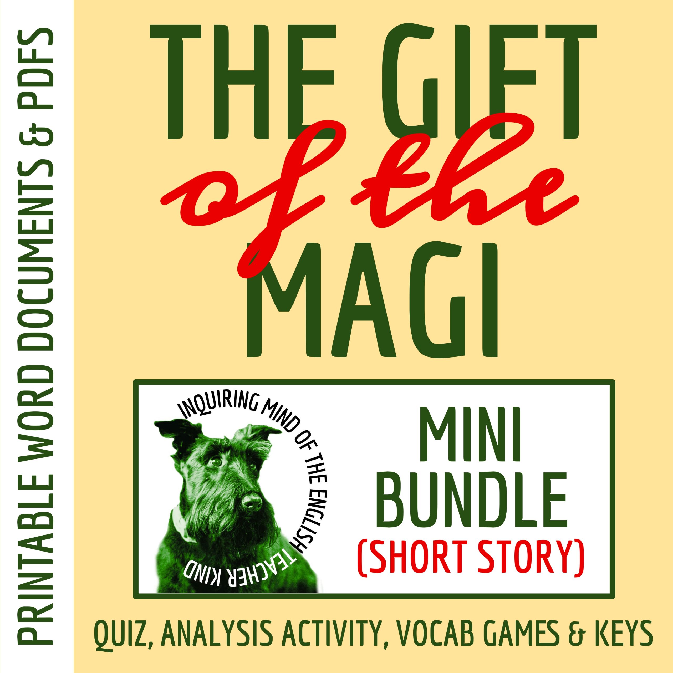 "The Gift of the Magi" Quiz, Close Reading Worksheet, and Vocabulary Games (Bundle)
