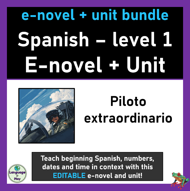 Spanish 1 Digital Reading e-novel + Activities Games Unit Teacher Guide