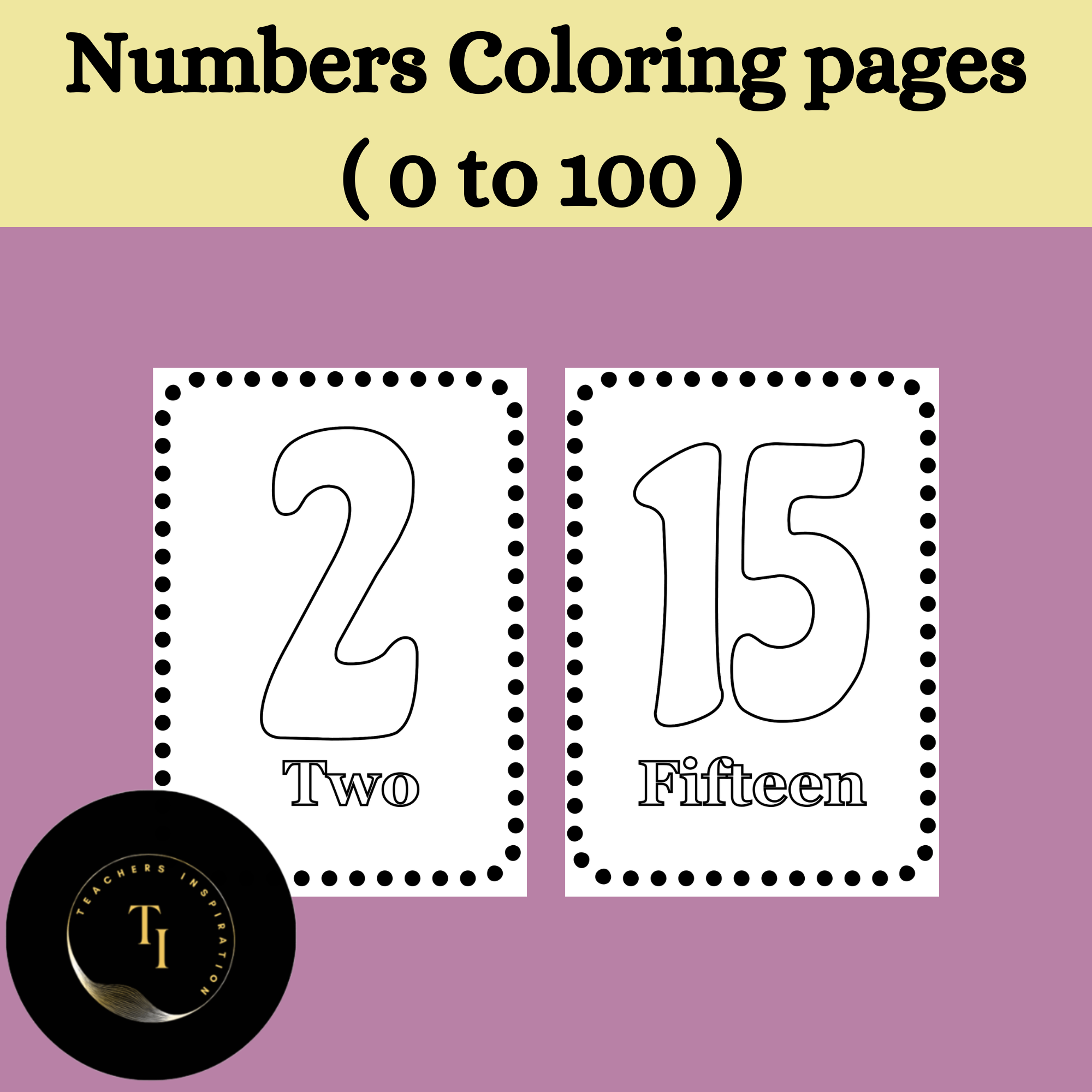 Numbers coloring pages (0 to100 ) -V2