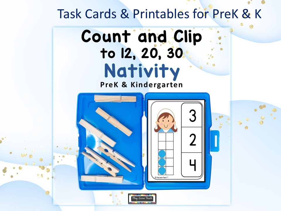 Nativity Counting Activities | Count & Clip Numbers 1–30 Cards & Worksheets