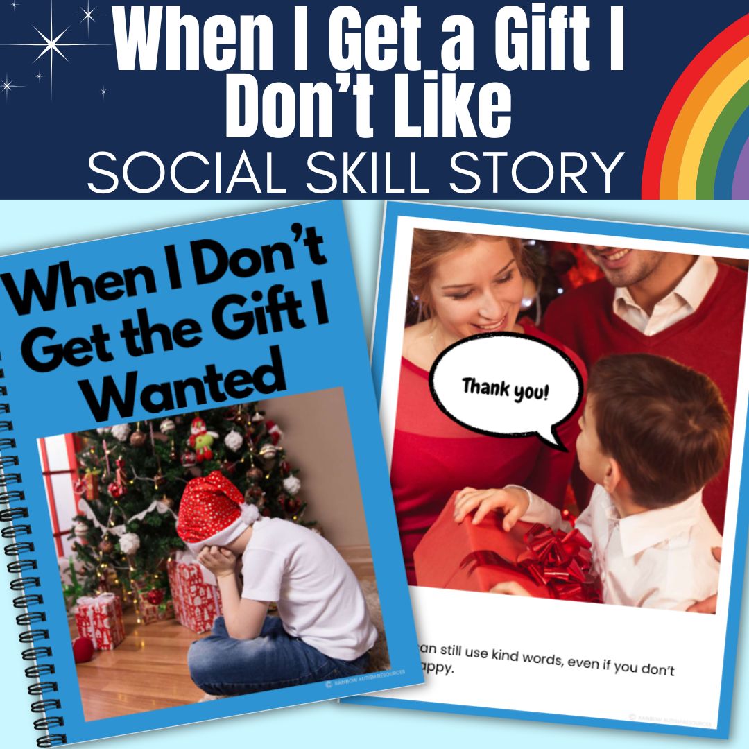 When I Don't Get the Gift I Wanted Social Story Receiving a Present Autism SEL