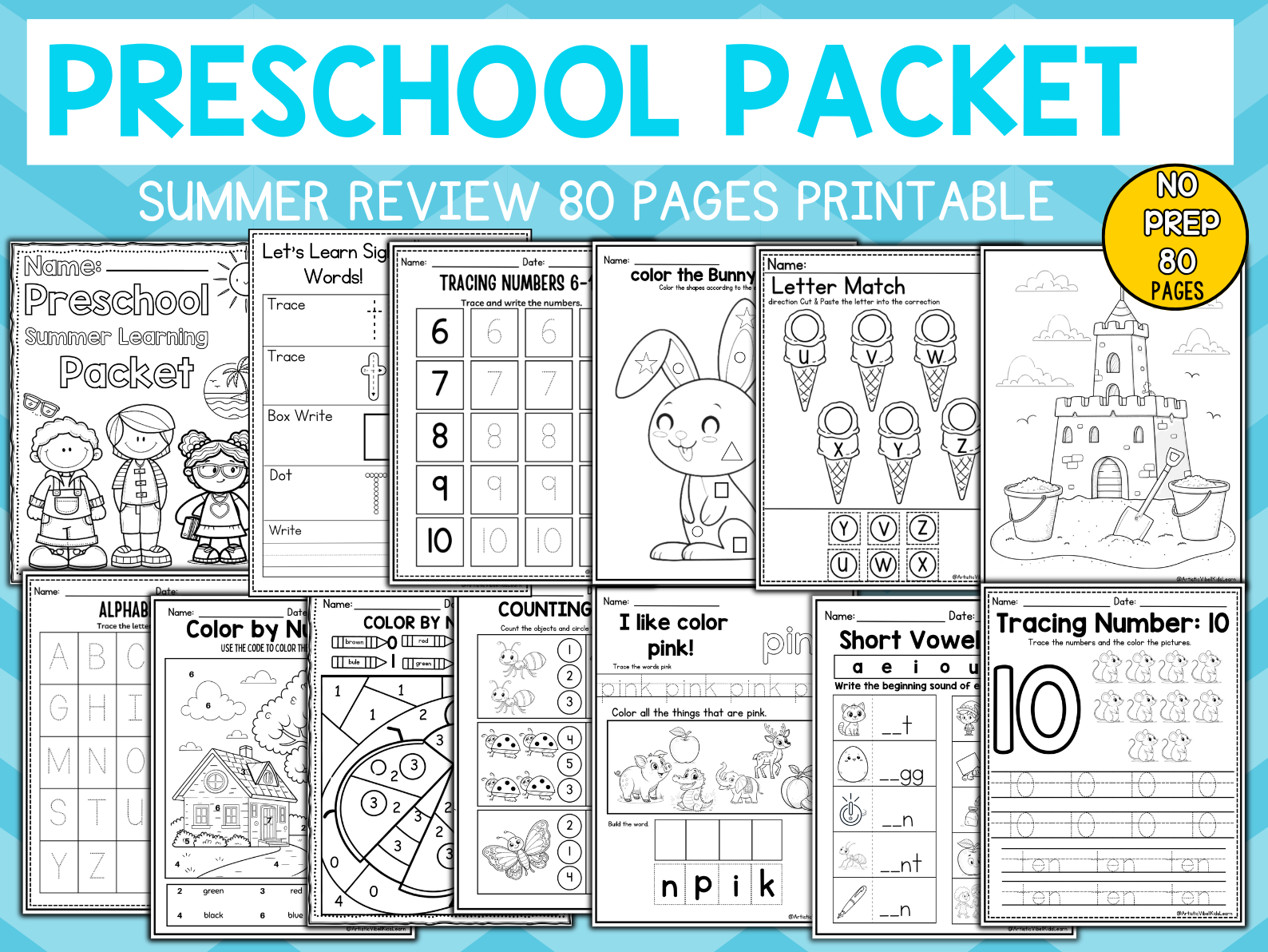 Prek Summer Review - Preschool Printable Worksheets Teacher Resources Kindergarten worksheet Summer