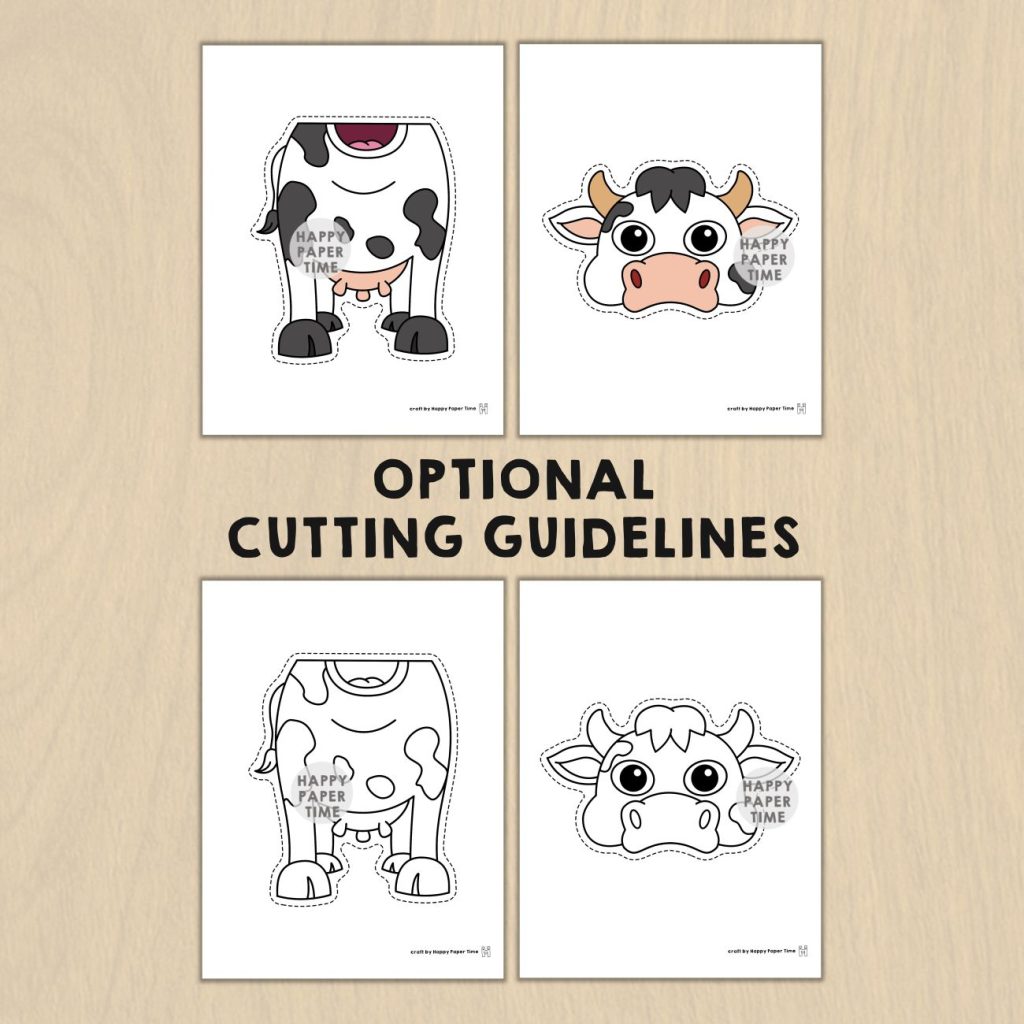 Cow Puppet Paper Bag Craft Activity Coloring Farm Animal - Made By Teachers