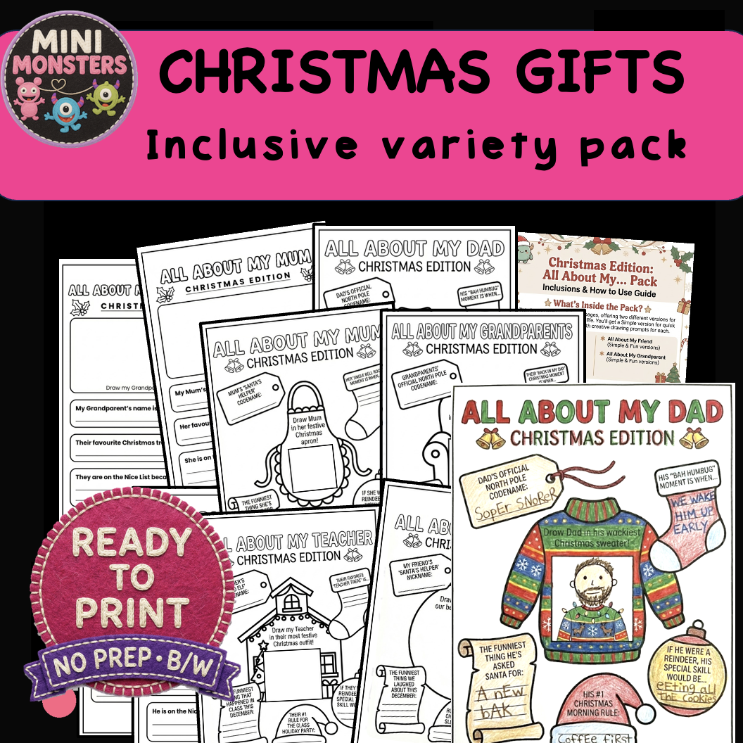 All About My | Christmas Gifts | Printable | Teacher, Mum/Mom, Dad and more