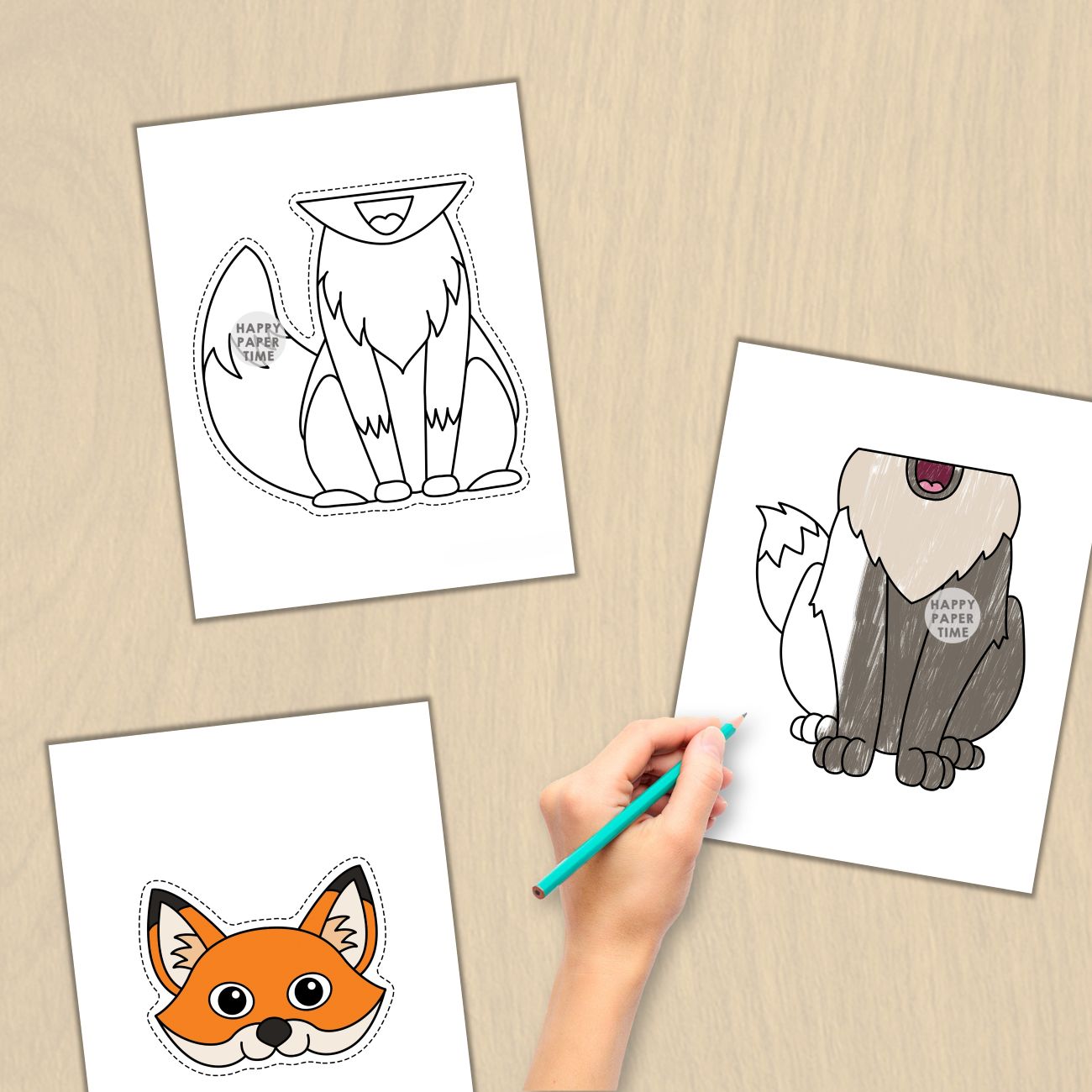 Forest Animals Paper Bag Puppets Printable Woodland Coloring Craft ...