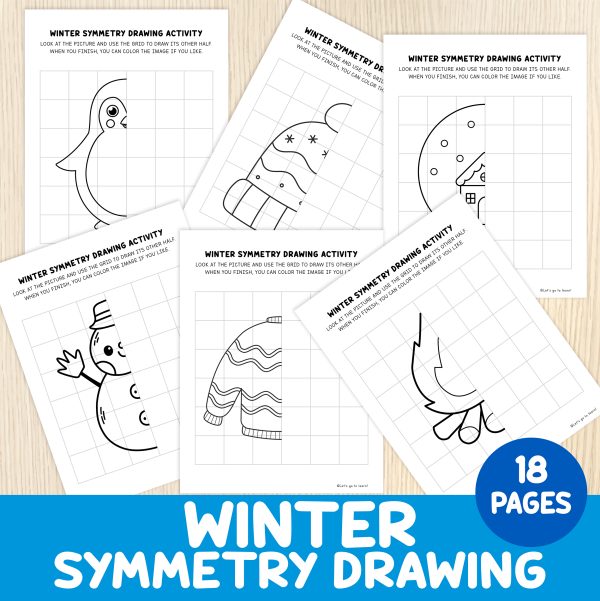 Winter Symmetry Drawing Worksheets – Winter Coloring Pages - Winter ...