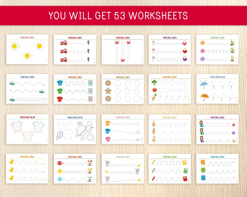 Tracing Practice Worksheets - Pre-Writing Activities - Handwriting ...