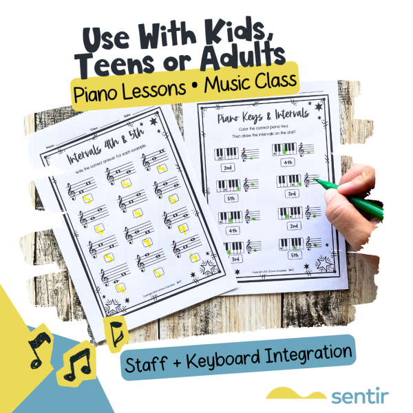 + 50 Printable Interval Worksheets | Melodic + Harmonic (2nd–8th ...
