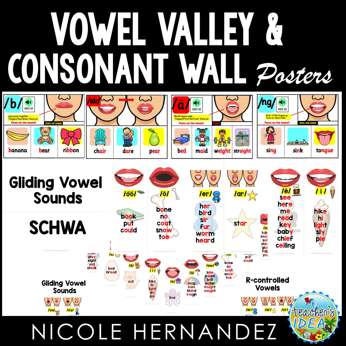 Vowels And Consonants Posters Consonant Vowel Vowel