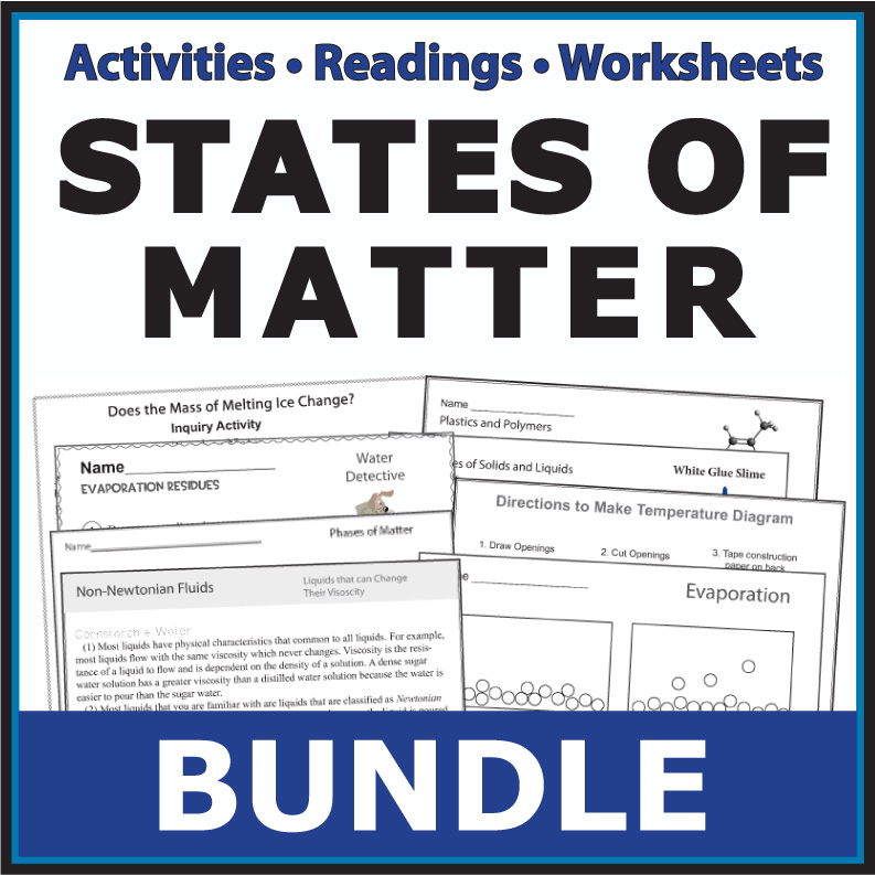 States Phases of Matter Solids and Liquids Activity PowerPoint Bundle