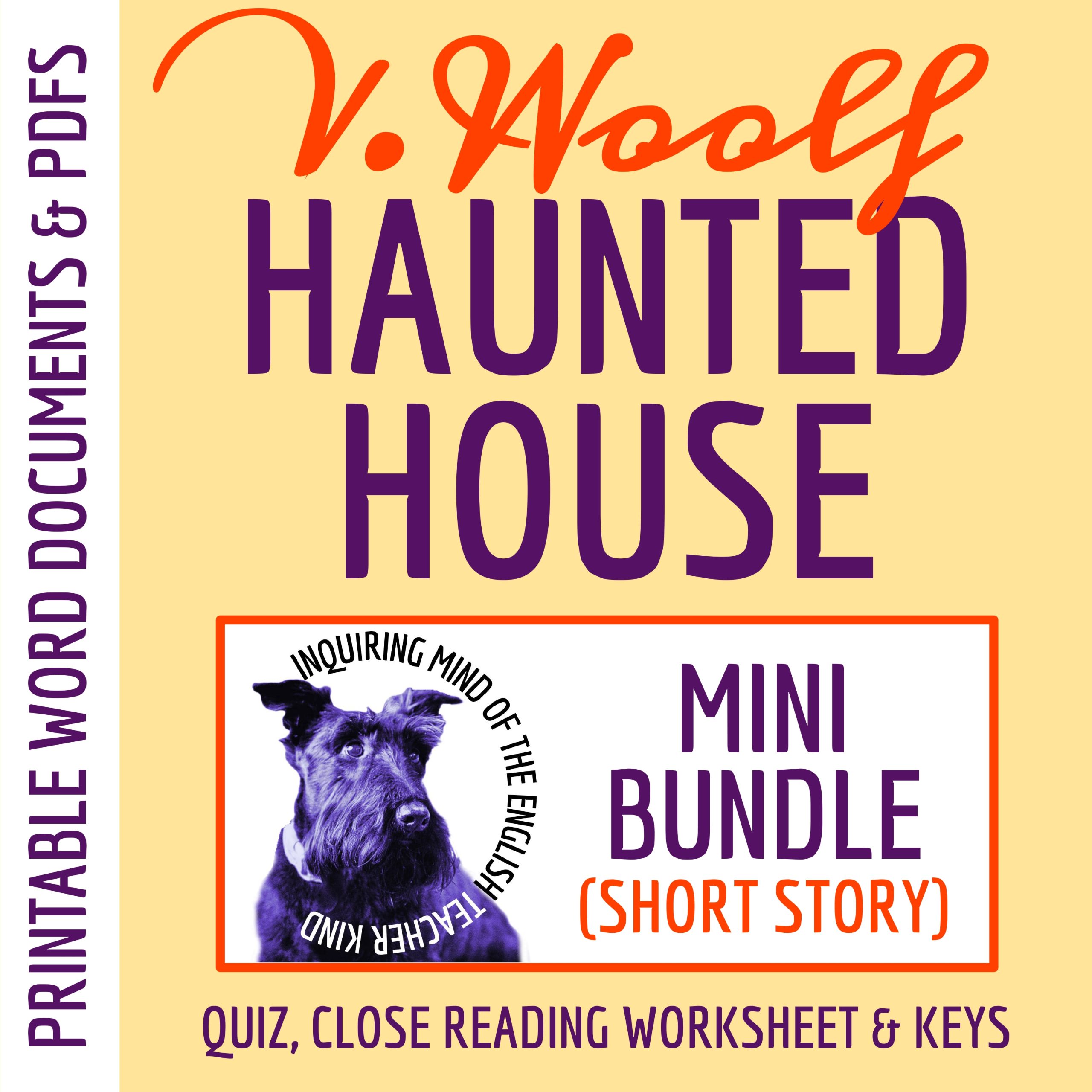 "A Haunted House" by Virginia Woolf Quiz & Close Reading Worksheet | Ghost Story