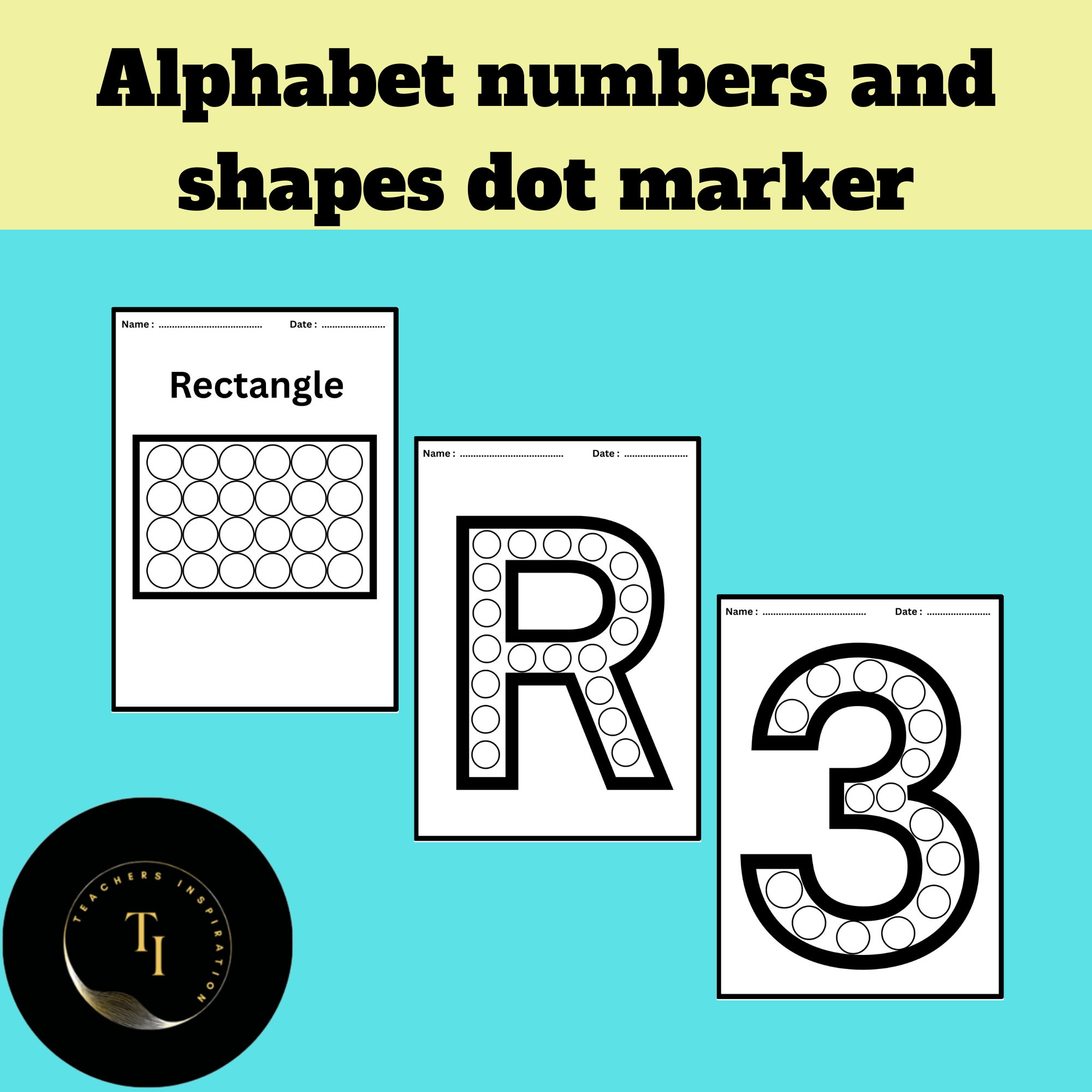 Alphabet numbers and shapes dot marker