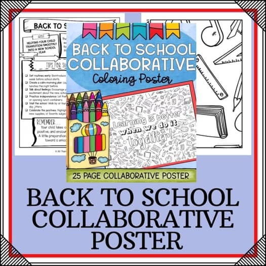 BACK TO SCHOOL ACTIVITIES - TEAMWORK Craft Poster - Bulletin Board Display