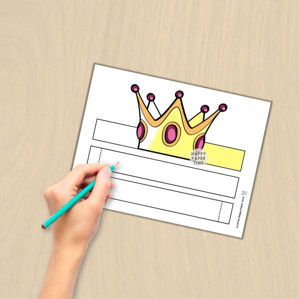 Princess Paper Crown Headband Template Printable Royal Coloring Craft ...