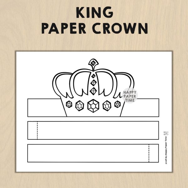Prince King Paper Crown Template Printable Royal Coloring Craft ...