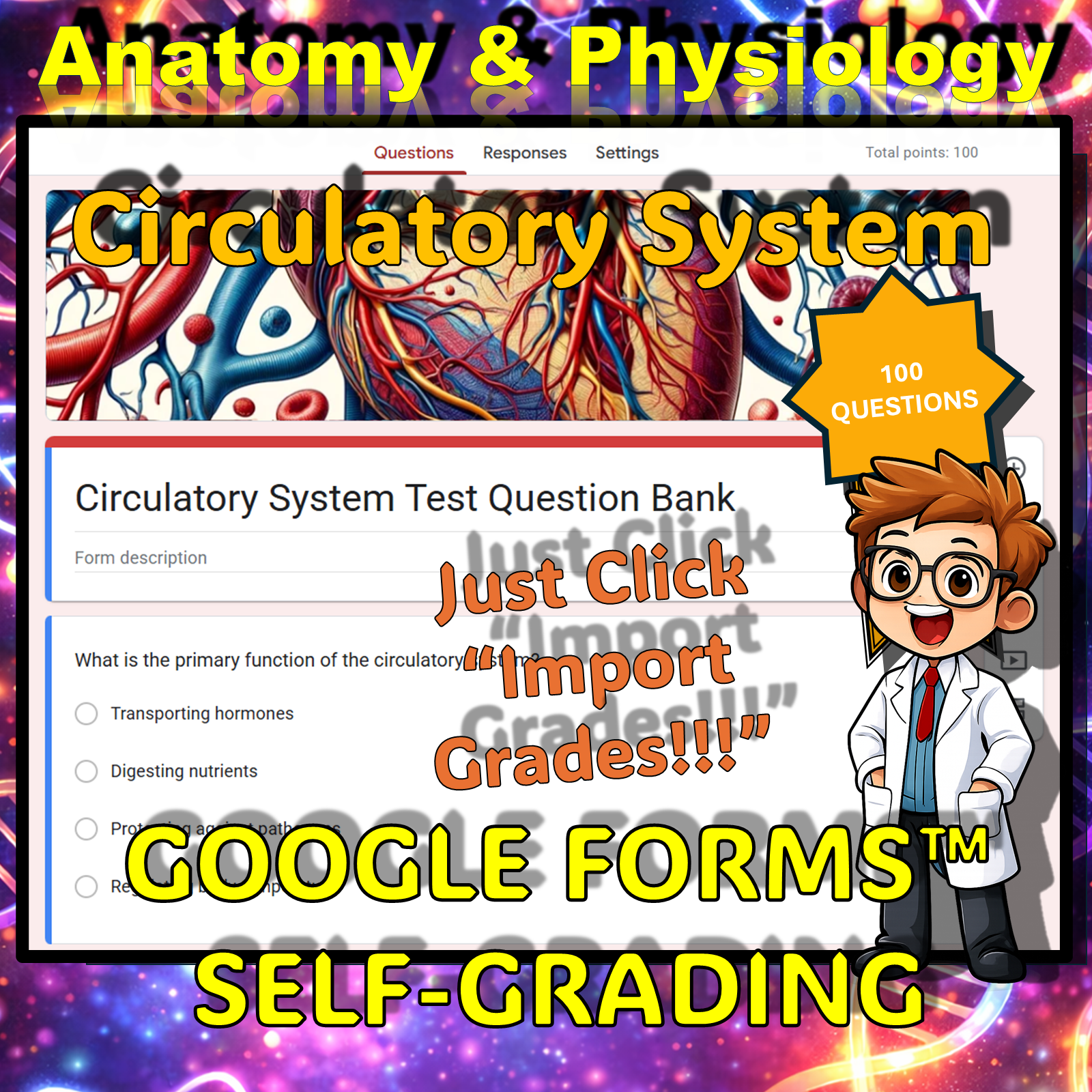 Skeletal System | Self-Grading Google Forms | Editable | High School ...