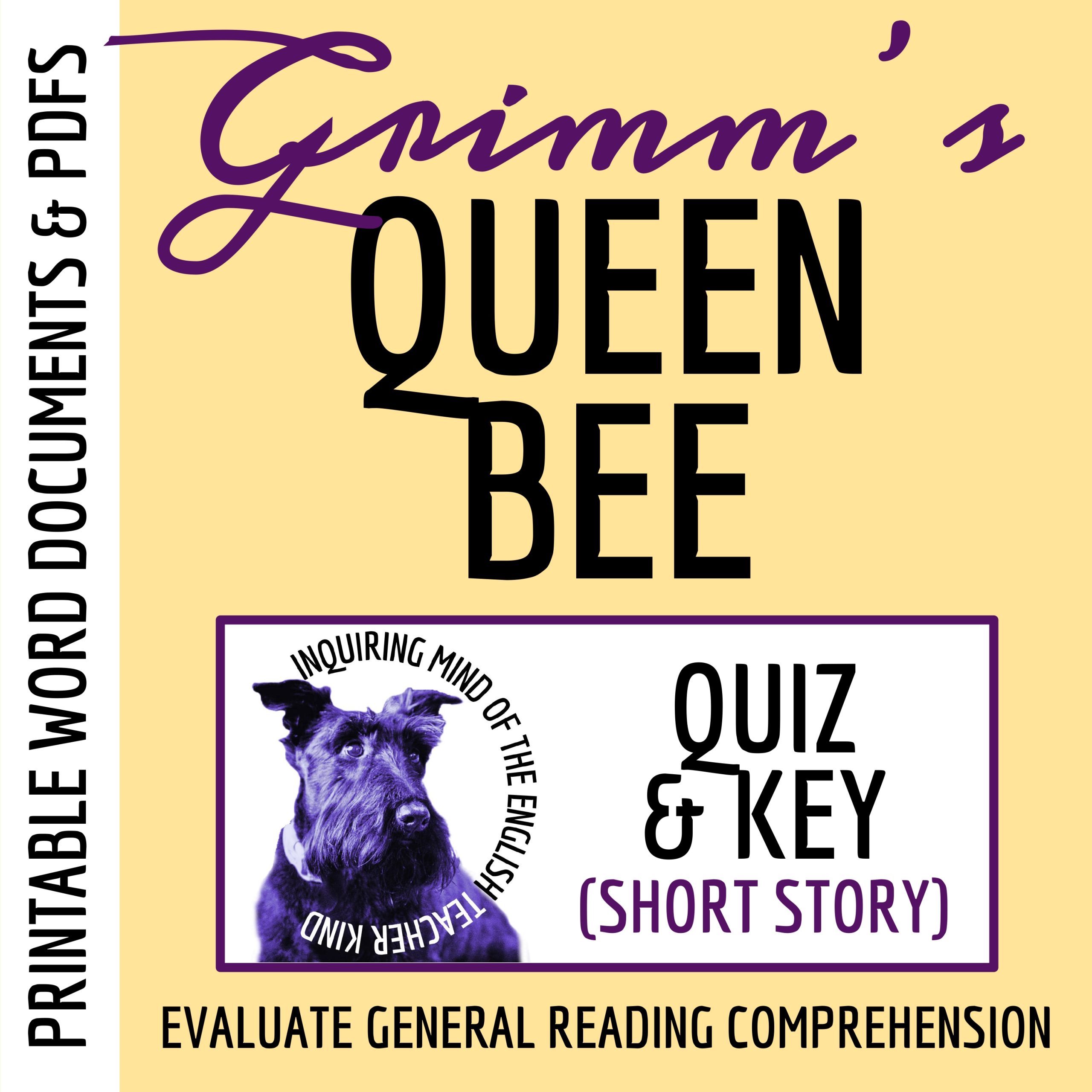 "The Queen Bee" Quiz and Key | Grimm's Fairy Tale About Kindness | Assessment