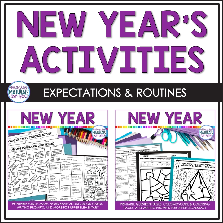 Winter Break Reset New Year Classroom Expectations & Routines Activities BUNDLE