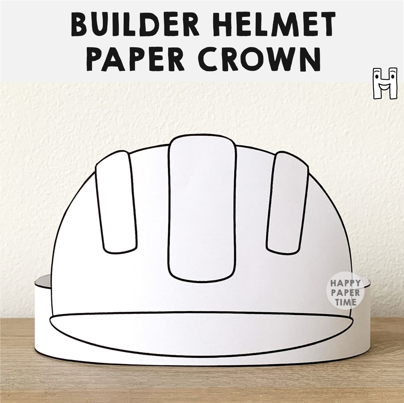 Builder Helmet Construction Paper Crown Printable Coloring Craft Activity