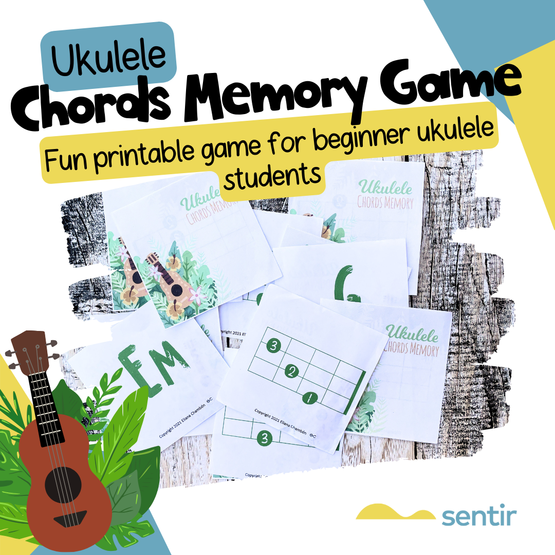 Hawaii Ukulele Chords Memory Game – Beginner Printable Music Game