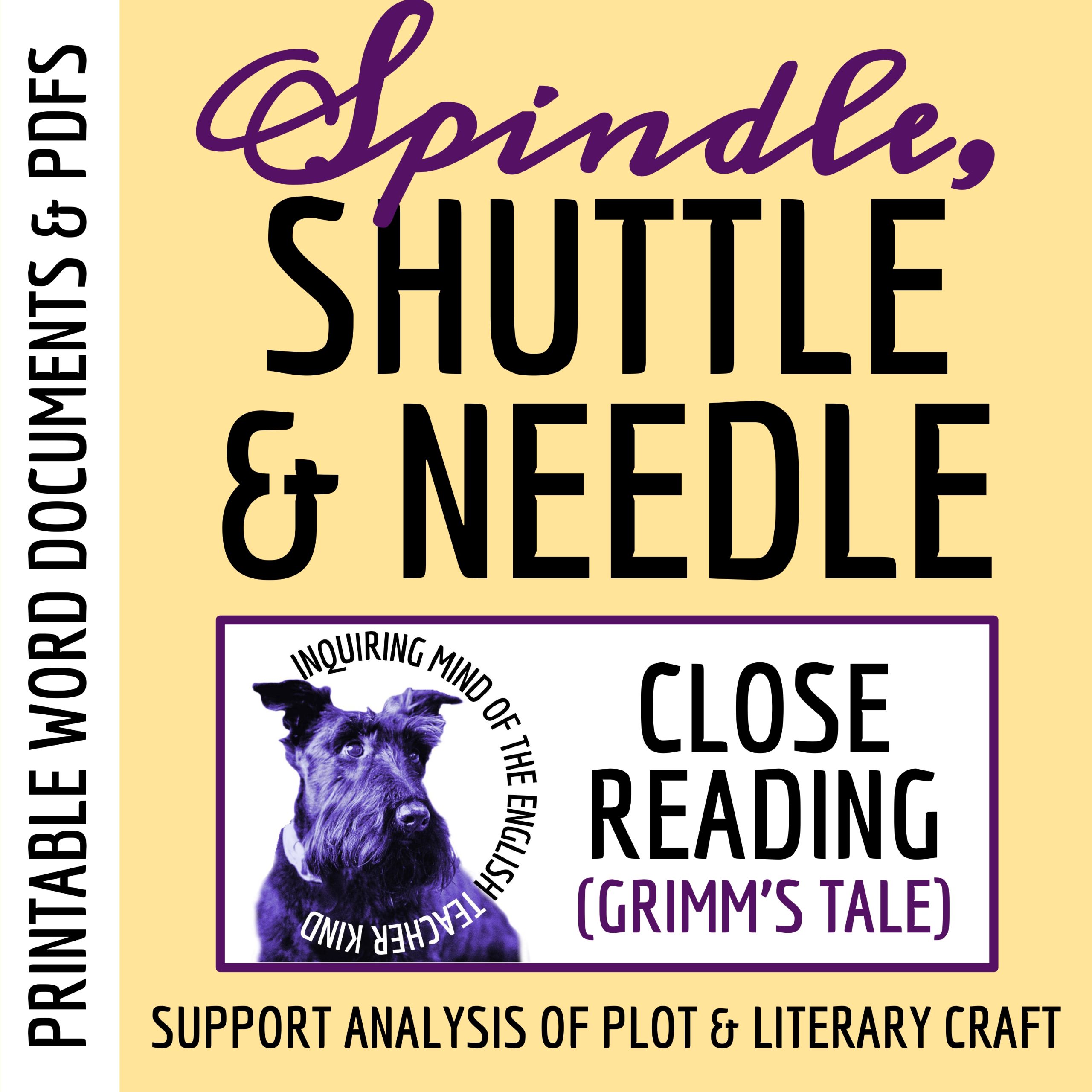 "The Spindle, Shuttle, and Needle" Close Reading Worksheet | Grimm's Fairy Tale