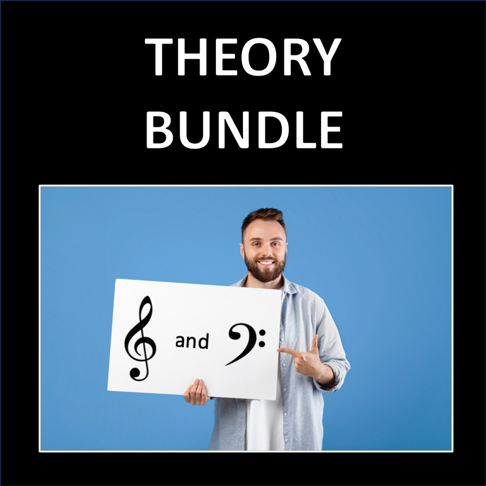 Theory Bundle - worksheets for treble and bass clef