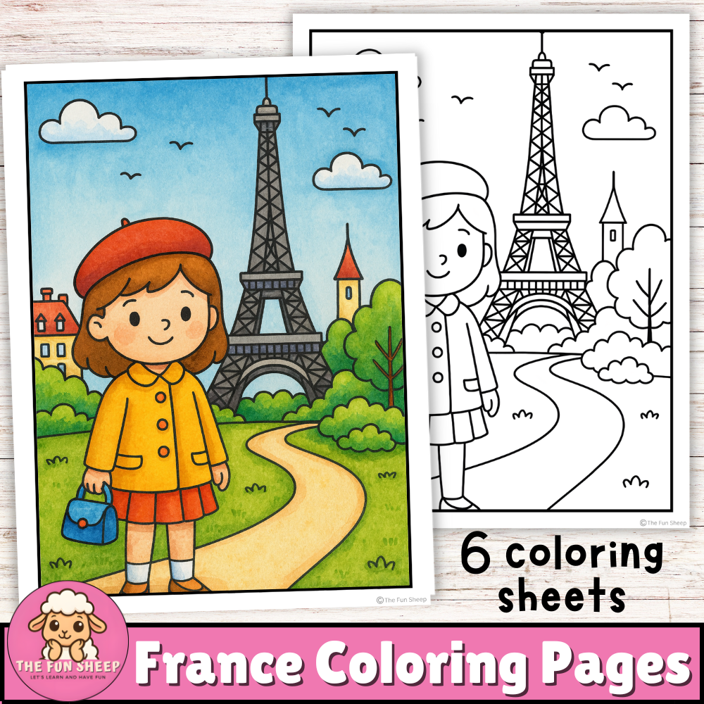 France Coloring Pages | France Landmarks & French Culture Worksheets for Kids