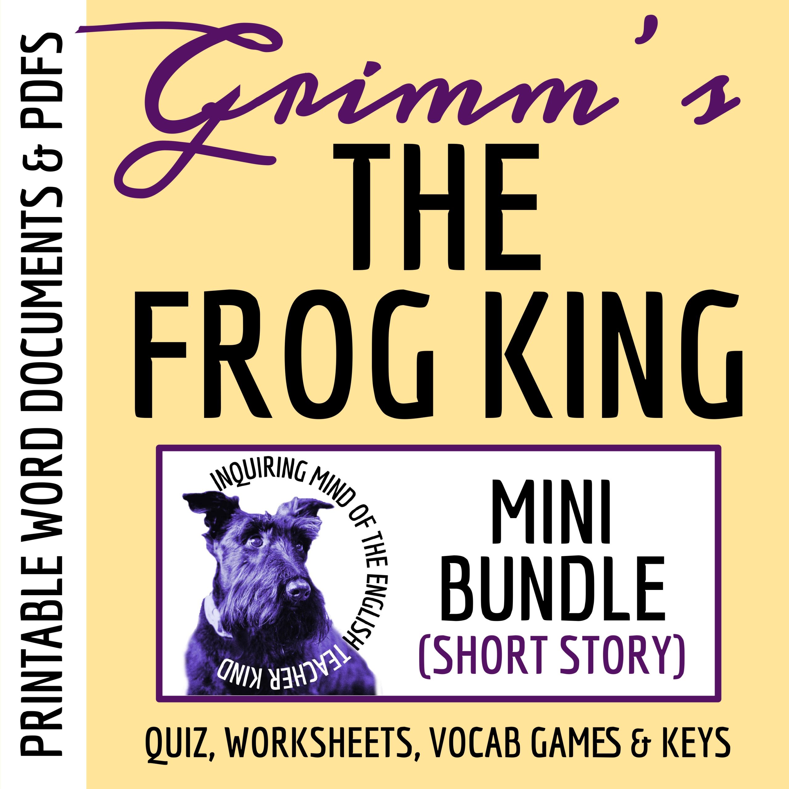 "The Frog King" Quiz, Worksheets, and Vocabulary Games | Brothers Grimm Fairy Tale Activities