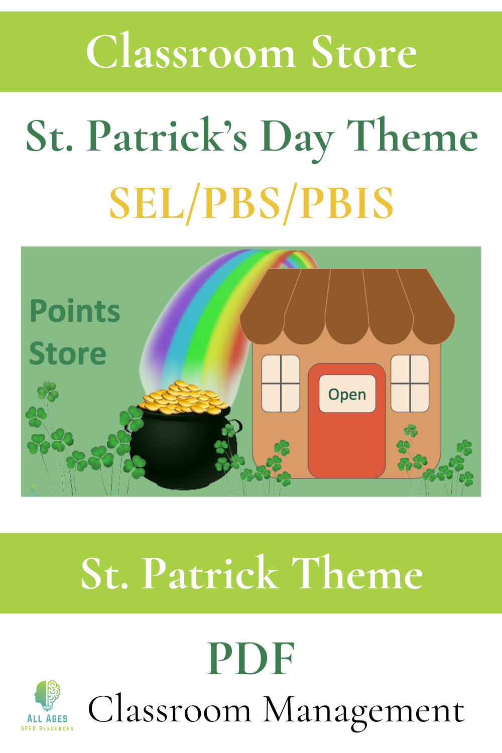 St. Patrick's Day Behavior Incentive | Editable Class Reward Store System